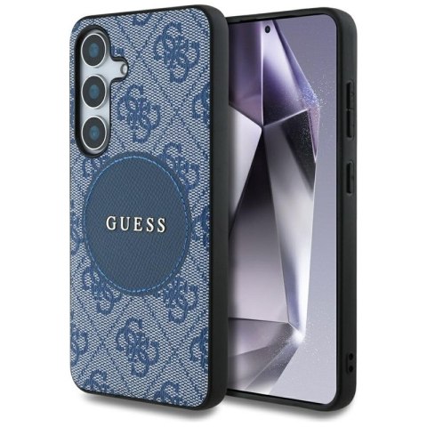 Guess 4G Round Patch Classic Logo MagSafe - Etui do Samsung Galaxy S25 (niebieski) Guess 4G Round Patch Classic Logo MagSafe - Etui do Samsung Galaxy S25 (niebieski)