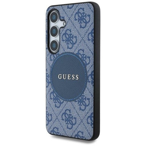 Guess 4G Round Patch Classic Logo MagSafe - Etui do Samsung Galaxy S25 (niebieski) Guess 4G Round Patch Classic Logo MagSafe - Etui do Samsung Galaxy S25 (niebieski)