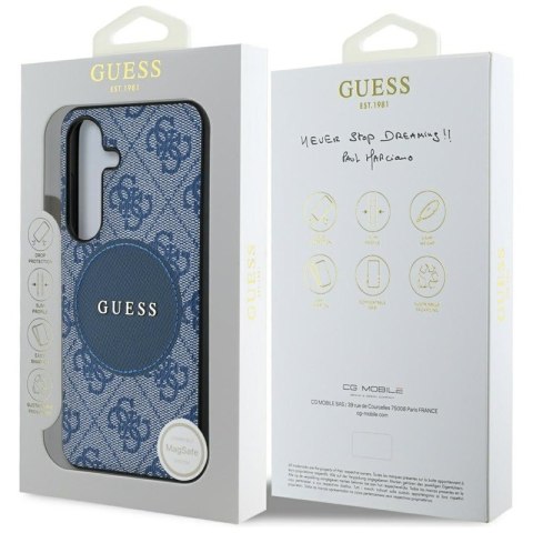 Guess 4G Round Patch Classic Logo MagSafe - Etui do Samsung Galaxy S25+ (niebieski) Guess 4G Round Patch Classic Logo MagSafe - Etui do Samsung Galaxy S25+ (niebieski)