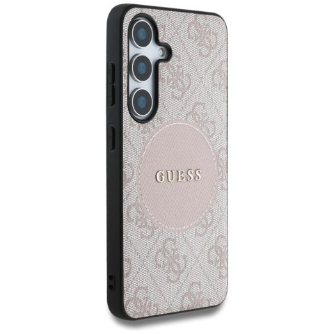 Guess 4G Round Patch Classic Logo MagSafe - Etui do Samsung Galaxy S25 (różowy) Guess 4G Round Patch Classic Logo MagSafe - Etui do Samsung Galaxy S25 (różowy)