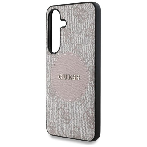Guess 4G Round Patch Classic Logo MagSafe - Etui do Samsung Galaxy S25 (różowy) Guess 4G Round Patch Classic Logo MagSafe - Etui do Samsung Galaxy S25 (różowy)