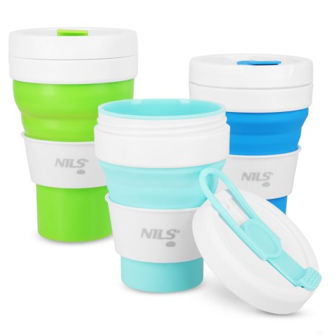 NC4103 KUBEK SILIKONOWY SKŁADANY 475ML NIEBIESKI NILS CAMP