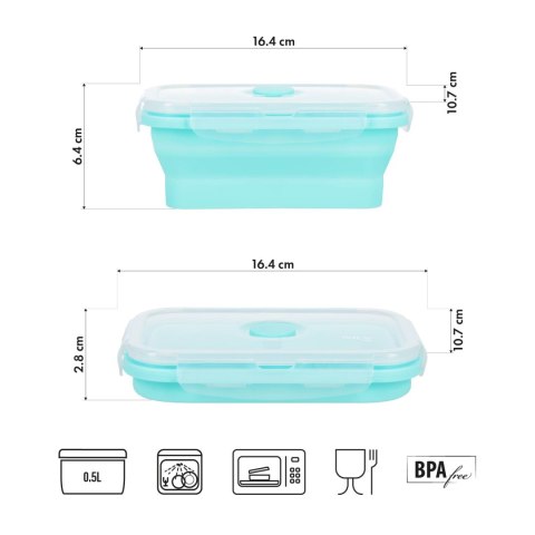 NC4105 POJEMNIK/LUNCH BOX SKŁADANY MIĘTOWY 500ML NILS CAMP