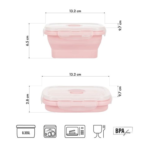 NC4105 POJEMNIK/LUNCH BOX SKŁADANY RÓŻOWY 355ML NILS CAMP