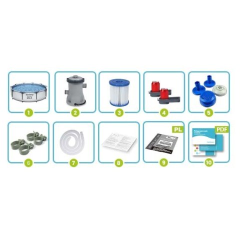 Basen ogrodowy stelażowy 305 x 76 cm 9w1 Bestway 56408