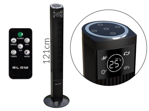 BLOW WENTYLATOR KOLUMNOWY XXL 125CM 90W CZARNY BLOW WENTYLATOR KOLUMNOWY XXL 125CM 90W CZARNY