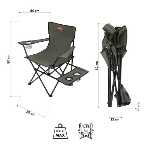NC3301 KRZESŁO TURYSTYCZNE KHAKI NILS CAMP