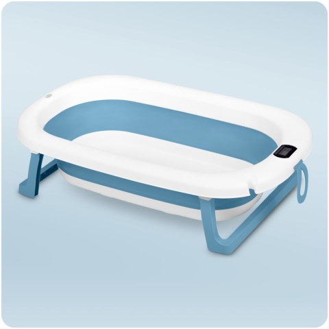 Wanienka dla dzieci, niemowląt z termometrem i wkładką RK-287 biało-niebieska