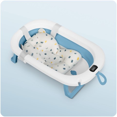 Wanienka dla dzieci, niemowląt z termometrem i wkładką RK-287 biało-niebieska