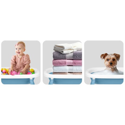 Wanienka dla dzieci, niemowląt z termometrem i wkładką RK-287 biało-niebieska