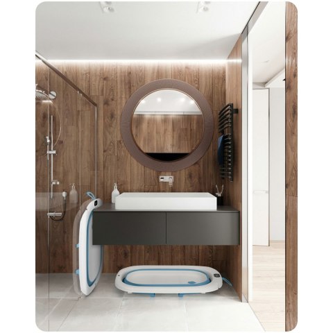 Wanienka dla dzieci, niemowląt z termometrem i wkładką RK-287 biało-niebieska