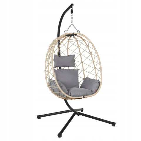FOTEL WISZĄCY BUJANY OGRODOWY KOSZ HUŚTAWKA JAJO KOKON PREMIUM + PODUSZKI FOTEL WISZĄCY BUJANY OGRODOWY KOSZ HUŚTAWKA JAJO KOKON PREMIUM + PODUSZKI