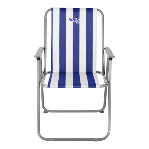 NC3503 KRZESŁO KEMPINGOWE SKŁADANE NIEBIESKO-BIAŁE NILS CAMP