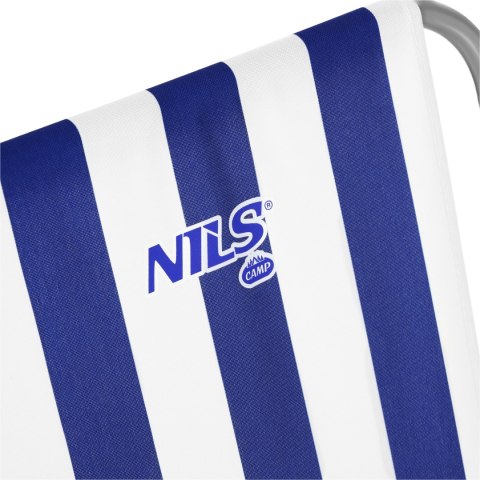 NC3503 KRZESŁO KEMPINGOWE SKŁADANE NIEBIESKO-BIAŁE NILS CAMP