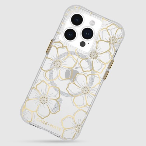 Case-Mate Floral Gems MagSafe - Etui iPhone 15 Pro (Gold) Case-Mate Floral Gems MagSafe - Etui iPhone 15 Pro (Gold)