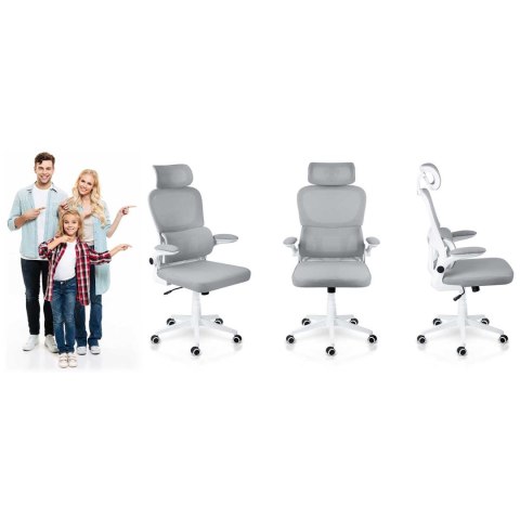 Fotel biurowy Sofotel Formax szary ergonomiczny mikrosiatka 120kg