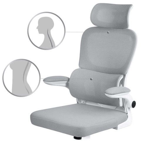 Fotel biurowy Sofotel Formax szary ergonomiczny mikrosiatka 120kg