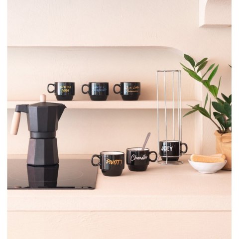 Friends - Zestaw kubków ceramicznych ze stojakiem 150 ml 6 szt. Friends - Zestaw kubków ceramicznych ze stojakiem 150 ml 6 szt.