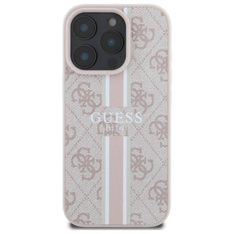 Guess 4G Printed Stripes MagSafe - Etui iPhone 16 Pro Max (różowy) Guess 4G Printed Stripes MagSafe - Etui iPhone 16 Pro Max (różowy)