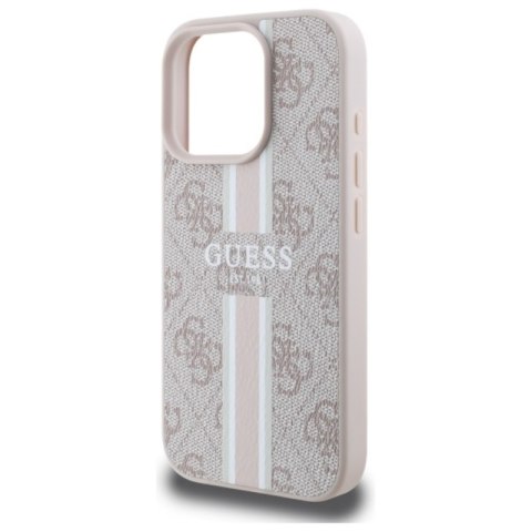 Guess 4G Printed Stripes MagSafe - Etui iPhone 16 Pro Max (różowy) Guess 4G Printed Stripes MagSafe - Etui iPhone 16 Pro Max (różowy)