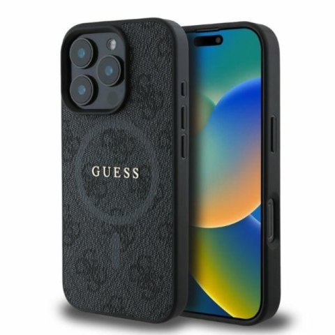 Guess 4G Ring Classic Logo MagSafe - Etui iPhone 16 Pro (czarny) Guess 4G Ring Classic Logo MagSafe - Etui iPhone 16 Pro (czarny)