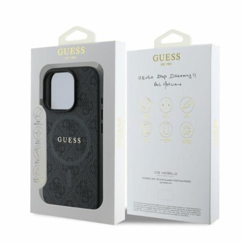 Guess 4G Ring Classic Logo MagSafe - Etui iPhone 16 Pro (czarny) Guess 4G Ring Classic Logo MagSafe - Etui iPhone 16 Pro (czarny)