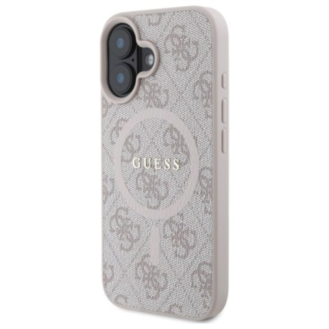 Guess 4G Ring Classic Logo MagSafe - Etui iPhone 16 (różowy) Guess 4G Ring Classic Logo MagSafe - Etui iPhone 16 (różowy)