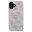 Guess 4G Ring Classic Logo MagSafe - Etui iPhone 16 (różowy)