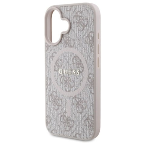 Guess 4G Ring Classic Logo MagSafe - Etui iPhone 16 (różowy) Guess 4G Ring Classic Logo MagSafe - Etui iPhone 16 (różowy)