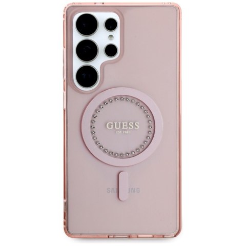 Guess Rhinestones Printed Classic Logo MagSafe - Etui do Samsung Galaxy S25 Ultra (różowy) Guess Rhinestones Printed Classic Logo MagSafe - Etui do Samsung Galaxy S25 Ultra (różowy)