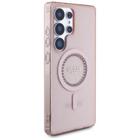 Guess Rhinestones Printed Classic Logo MagSafe - Etui do Samsung Galaxy S25 Ultra (różowy) Guess Rhinestones Printed Classic Logo MagSafe - Etui do Samsung Galaxy S25 Ultra (różowy)