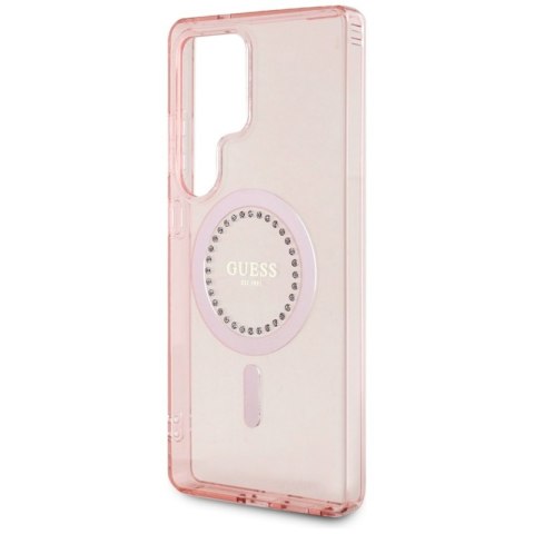 Guess Rhinestones Printed Classic Logo MagSafe - Etui do Samsung Galaxy S25 Ultra (różowy) Guess Rhinestones Printed Classic Logo MagSafe - Etui do Samsung Galaxy S25 Ultra (różowy)