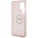 Guess Rhinestones Printed Classic Logo MagSafe - Etui do Samsung Galaxy S25 Ultra (różowy)