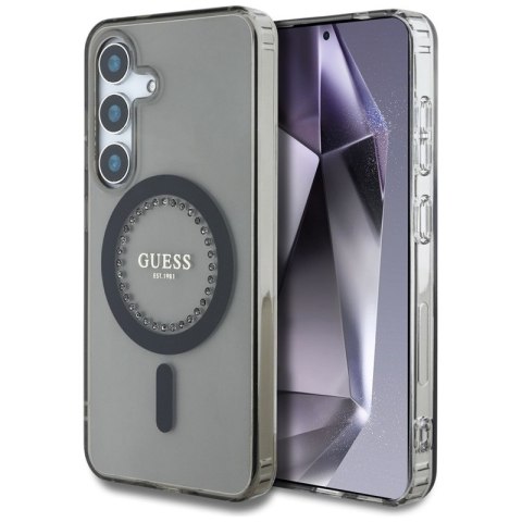 Guess Rhinestones Printed Classic Logo MagSafe - Etui do Samsung Galaxy S25 (czarny) Guess Rhinestones Printed Classic Logo MagSafe - Etui do Samsung Galaxy S25 (czarny)