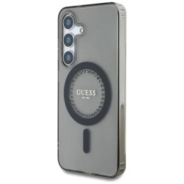 Guess Rhinestones Printed Classic Logo MagSafe - Etui do Samsung Galaxy S25 (czarny)