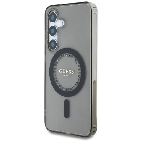 Guess Rhinestones Printed Classic Logo MagSafe - Etui do Samsung Galaxy S25 (czarny) Guess Rhinestones Printed Classic Logo MagSafe - Etui do Samsung Galaxy S25 (czarny)