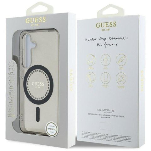 Guess Rhinestones Printed Classic Logo MagSafe - Etui do Samsung Galaxy S25 (czarny) Guess Rhinestones Printed Classic Logo MagSafe - Etui do Samsung Galaxy S25 (czarny)