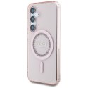 Guess Rhinestones Printed Classic Logo MagSafe - Etui do Samsung Galaxy S25 (różowy)