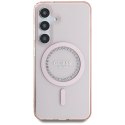 Guess Rhinestones Printed Classic Logo MagSafe - Etui do Samsung Galaxy S25 (różowy)