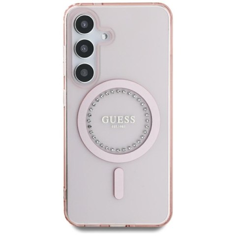 Guess Rhinestones Printed Classic Logo MagSafe - Etui do Samsung Galaxy S25 (różowy) Guess Rhinestones Printed Classic Logo MagSafe - Etui do Samsung Galaxy S25 (różowy)