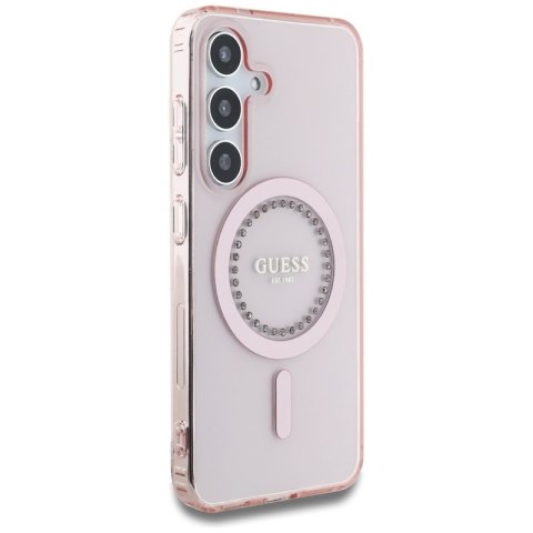 Guess Rhinestones Printed Classic Logo MagSafe - Etui do Samsung Galaxy S25 (różowy) Guess Rhinestones Printed Classic Logo MagSafe - Etui do Samsung Galaxy S25 (różowy)