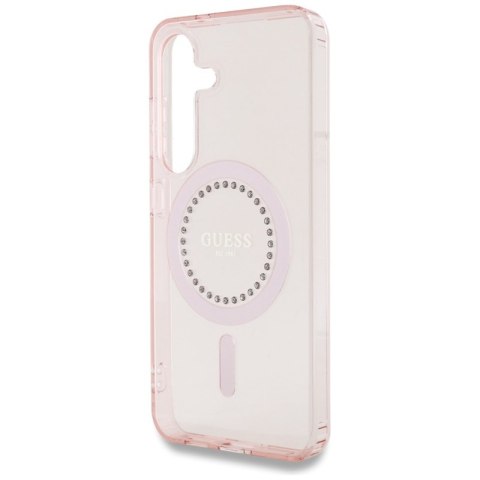 Guess Rhinestones Printed Classic Logo MagSafe - Etui do Samsung Galaxy S25 (różowy) Guess Rhinestones Printed Classic Logo MagSafe - Etui do Samsung Galaxy S25 (różowy)