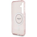 Guess Rhinestones Printed Classic Logo MagSafe - Etui do Samsung Galaxy S25 (różowy)