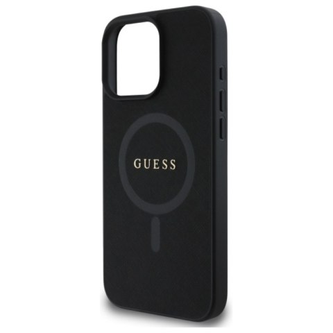 Guess Saffiano Classic Logo MagSafe - Etui iPhone 16 Pro Max (czarny) Guess Saffiano Classic Logo MagSafe - Etui iPhone 16 Pro Max (czarny)
