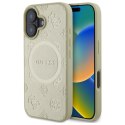 Guess Saffiano Peony Classic Logo MagSafe - Etui iPhone 16 (złoty)