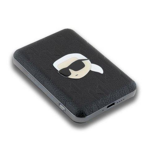 Karl Lagerfeld Karl Head Pin MagSafe - Power Bank indukcyjny 5000 mAh 15W (czarny) Karl Lagerfeld Karl Head Pin MagSafe - Power Bank indukcyjny 5000 mAh 15W (czarny)