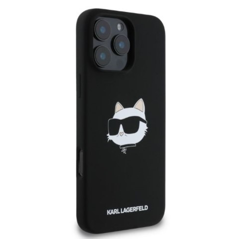 Karl Lagerfeld Silicone Choupette Head Print MagSafe - Etui iPhone 16 Pro Max (czarny) Karl Lagerfeld Silicone Choupette Head Print MagSafe - Etui iPhone 16 Pro Max (czarny)