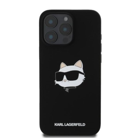 Karl Lagerfeld Silicone Choupette Head Print MagSafe - Etui iPhone 16 Pro Max (czarny) Karl Lagerfeld Silicone Choupette Head Print MagSafe - Etui iPhone 16 Pro Max (czarny)