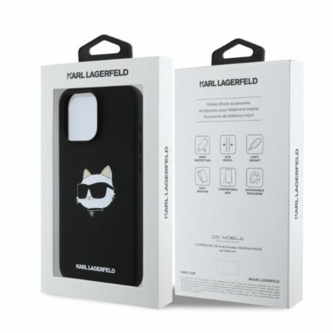 Karl Lagerfeld Silicone Choupette Head Print MagSafe - Etui iPhone 16 Pro Max (czarny) Karl Lagerfeld Silicone Choupette Head Print MagSafe - Etui iPhone 16 Pro Max (czarny)