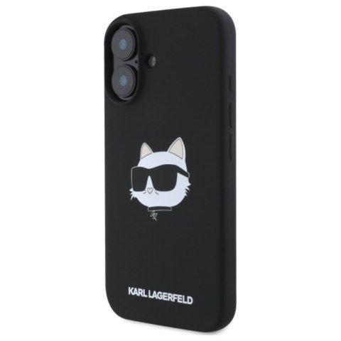 Karl Lagerfeld Silicone Choupette Head Print MagSafe - Etui iPhone 16 (czarny) Karl Lagerfeld Silicone Choupette Head Print MagSafe - Etui iPhone 16 (czarny)